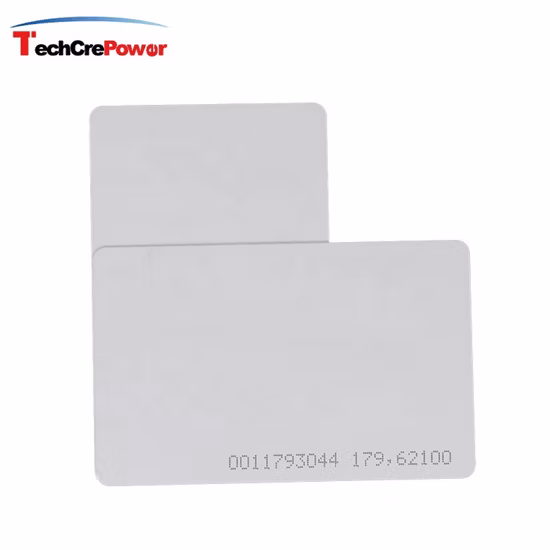 Carte mince d'identification 125kHz RFID PVC carte d'identité intelligente vierge pour le contrôle d'accès