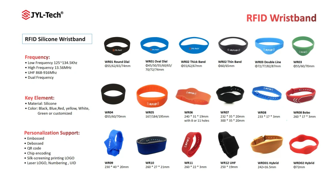 Waterproof Silicone NFC Ntag 213 RFID Bracelet Wristband for Event