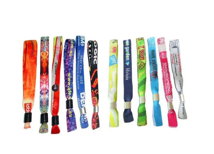 860-960MHz Customized Disposable RFID Woven UHF Concert Bracelet NFC Wristband