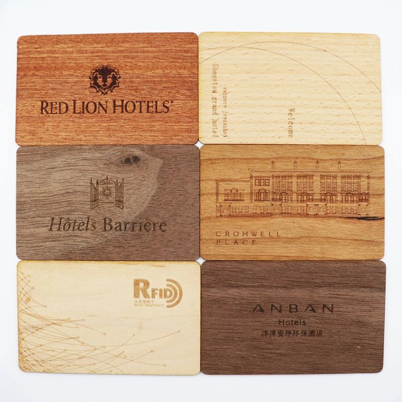 Blank Laser Engraving 13.56MHz Bamboo RFID NFC Wooden Hotel Key Card Wood Business NFC Card