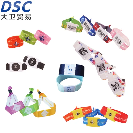 Les bracelets RFID de bracelet de NFC tissés par tissu ont adapté la bande RFID de bracelet en plastique dur aux besoins du client